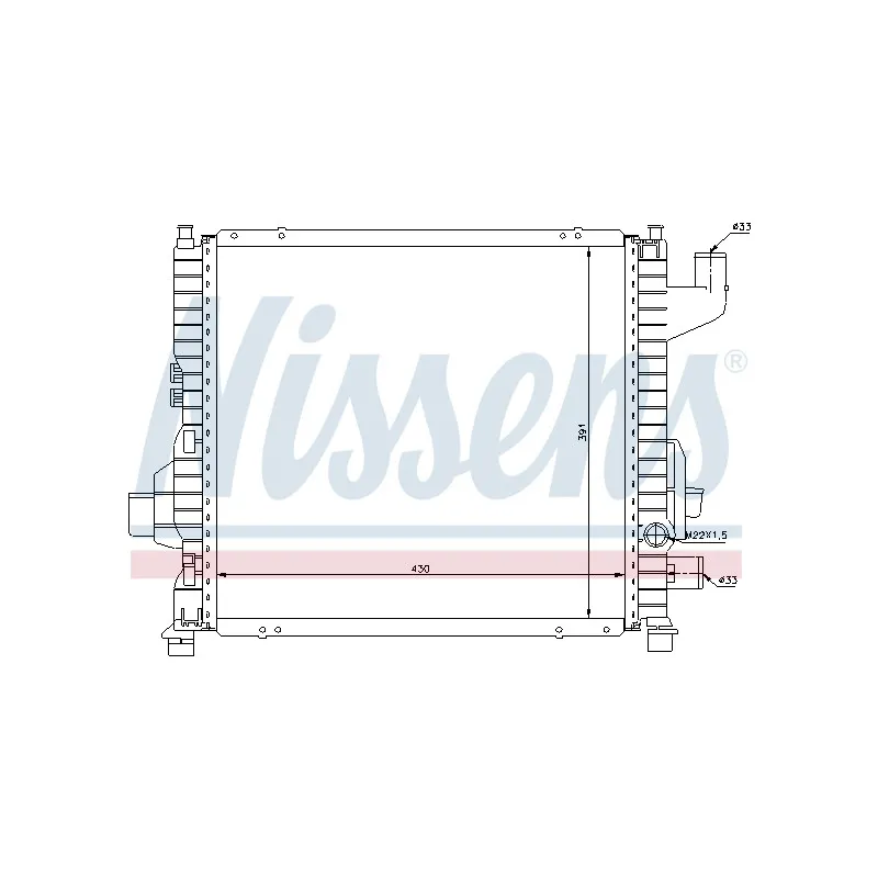 Radiateur, refroidissement du moteur NISSENS 63837A
