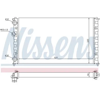 Radiateur, refroidissement du moteur NISSENS 64006