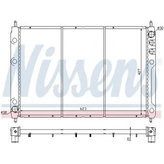 Radiateur, refroidissement du moteur NISSENS 64013