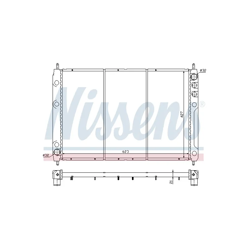 Radiateur, refroidissement du moteur NISSENS 64013