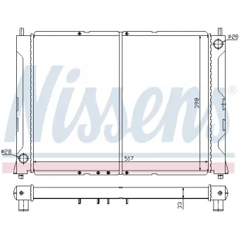 Radiateur, refroidissement du moteur NISSENS 64031