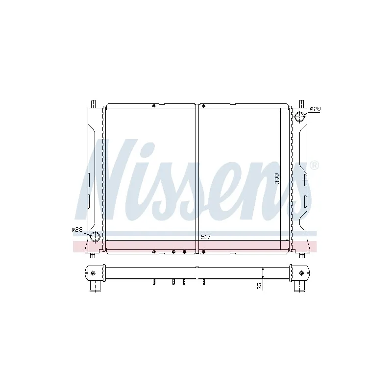 Radiateur, refroidissement du moteur NISSENS 64031