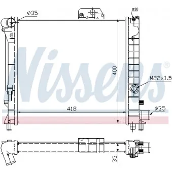 Radiateur, refroidissement du moteur NISSENS 64039