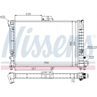 Radiateur, refroidissement du moteur NISSENS 64046