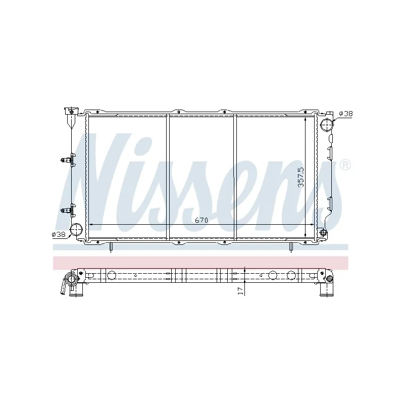 Radiateur, refroidissement du moteur NISSENS 640961