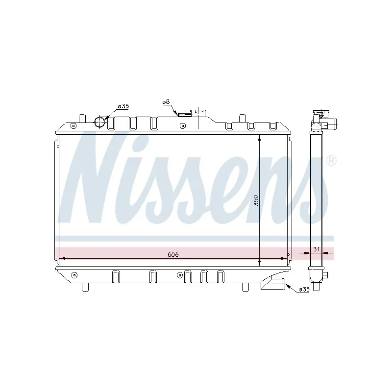 Radiateur, refroidissement du moteur NISSENS 64168
