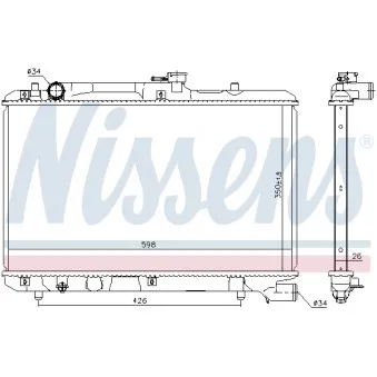 Radiateur, refroidissement du moteur NISSENS 641775