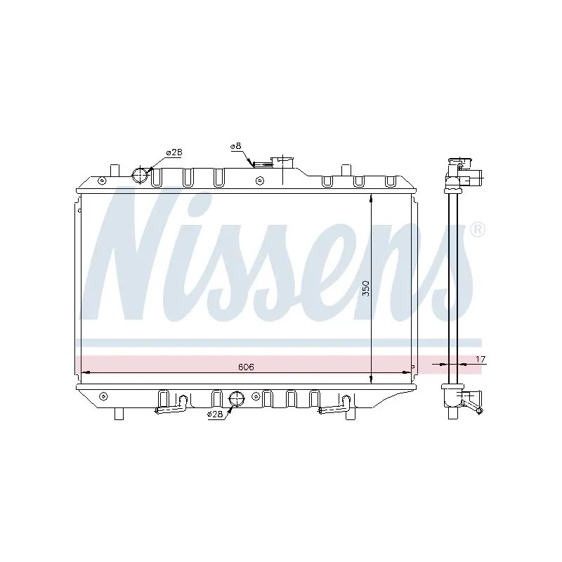 Radiateur, refroidissement du moteur NISSENS 64193