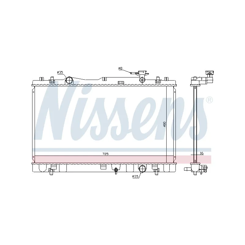Radiateur, refroidissement du moteur NISSENS 64250