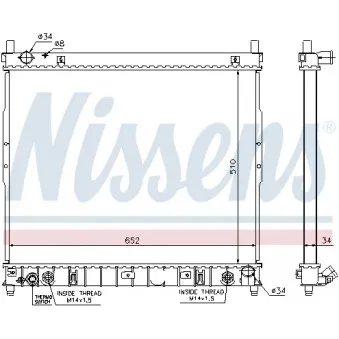 Radiateur, refroidissement du moteur NISSENS 64318