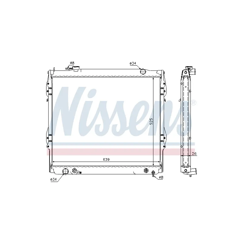 Radiateur, refroidissement du moteur NISSENS 646231