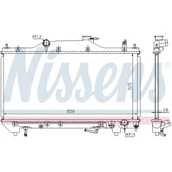 Radiateur, refroidissement du moteur NISSENS 64641A