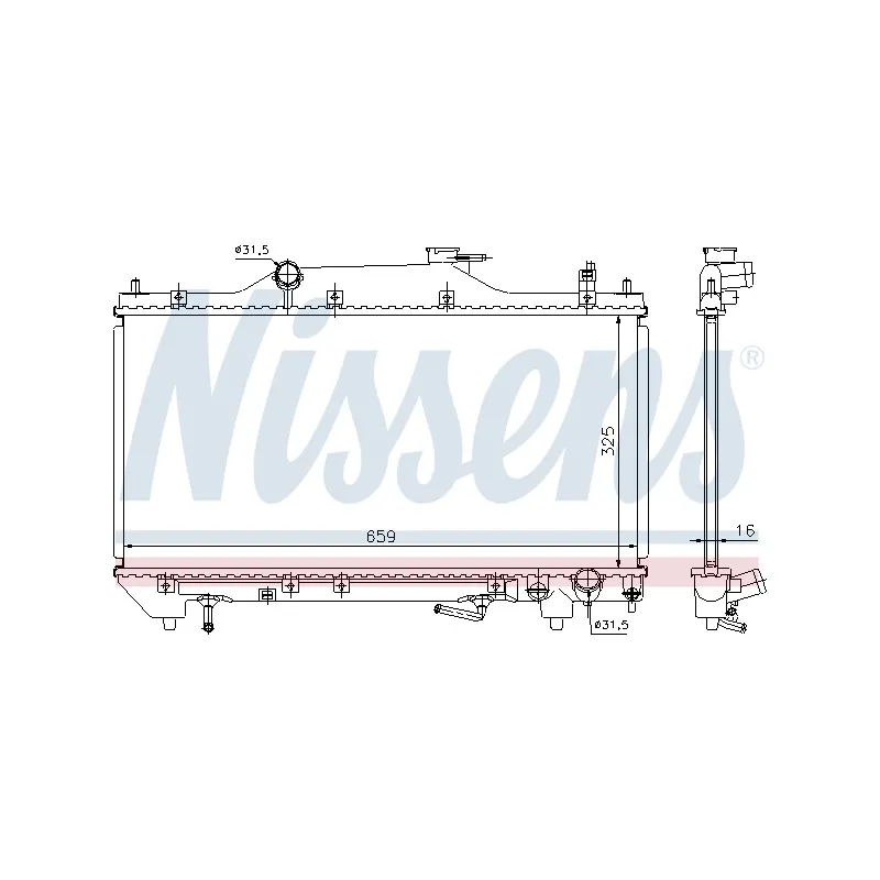 Radiateur, refroidissement du moteur NISSENS 64641A