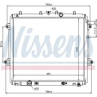 Radiateur, refroidissement du moteur NISSENS 646825