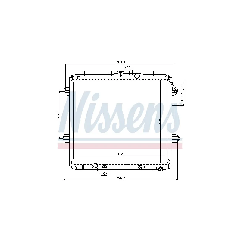 Radiateur, refroidissement du moteur NISSENS 646825