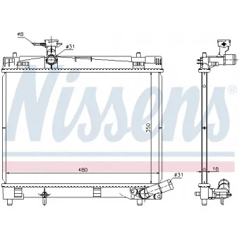 Radiateur, refroidissement du moteur NISSENS 646896