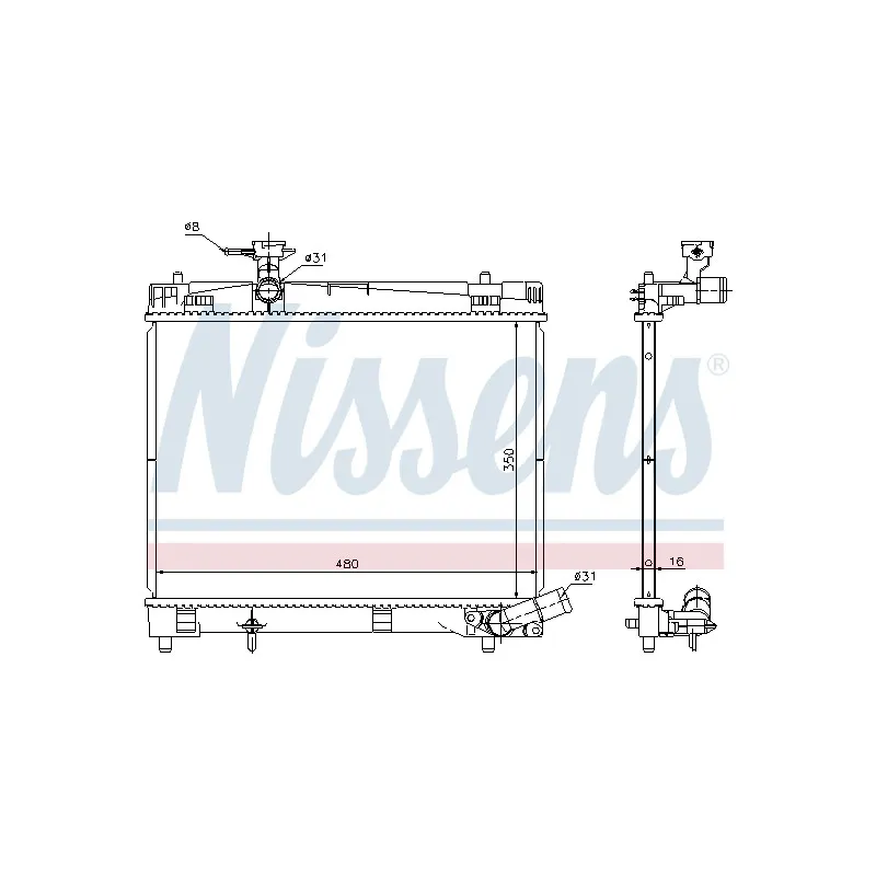 Radiateur, refroidissement du moteur NISSENS 646896