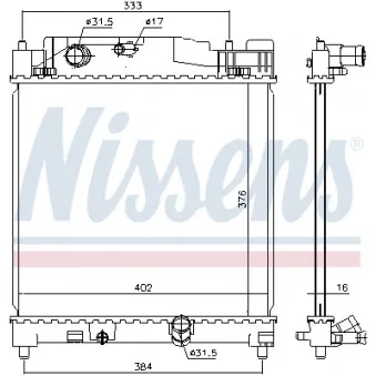 Radiateur, refroidissement du moteur NISSENS 646915