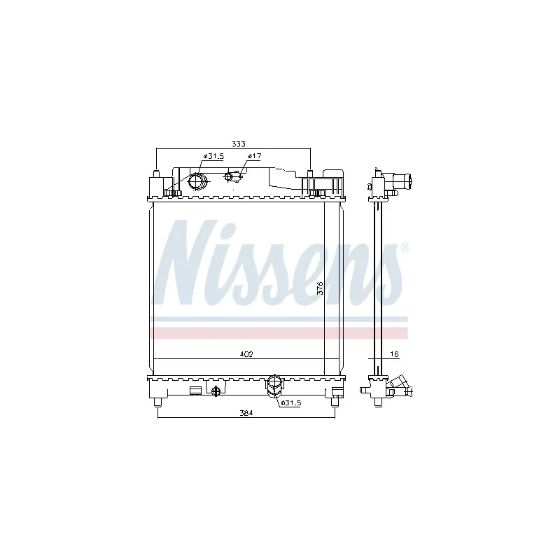 Radiateur, refroidissement du moteur NISSENS 646915