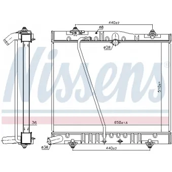 Radiateur, refroidissement du moteur NISSENS 646916