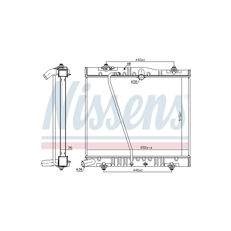 Radiateur, refroidissement du moteur NISSENS 646916