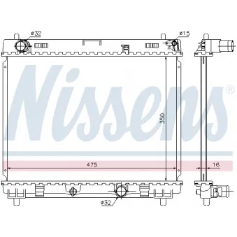 Radiateur, refroidissement du moteur NISSENS 64697