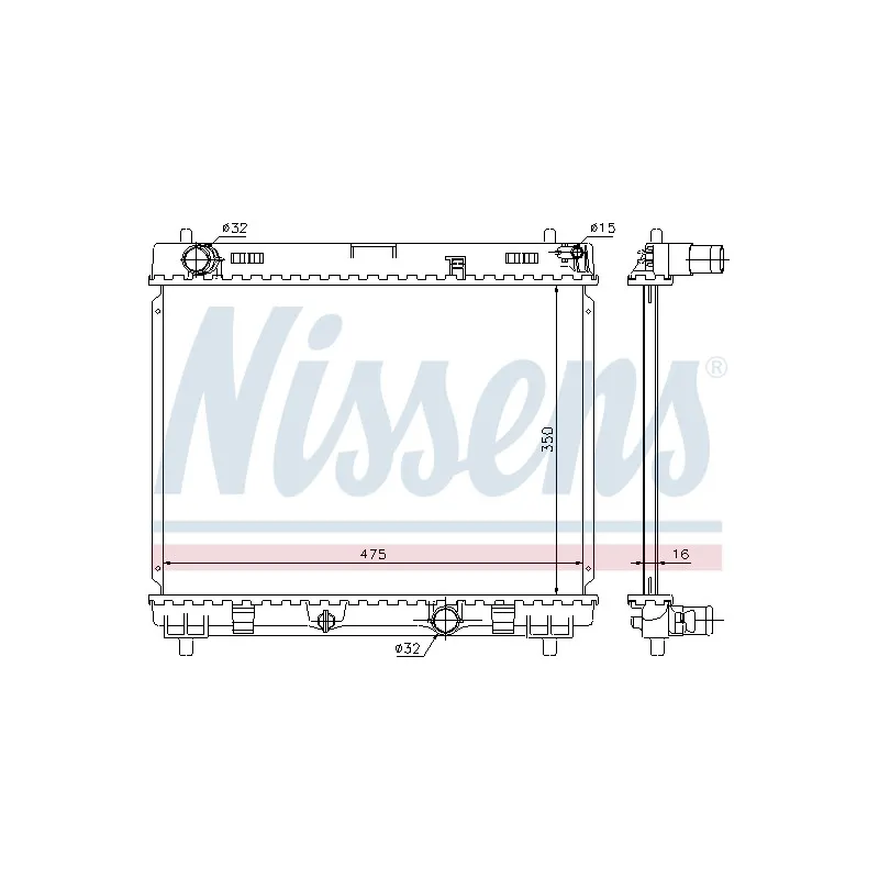 Radiateur, refroidissement du moteur NISSENS 64697