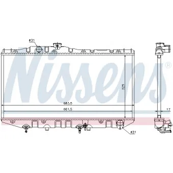 Radiateur, refroidissement du moteur NISSENS 64735