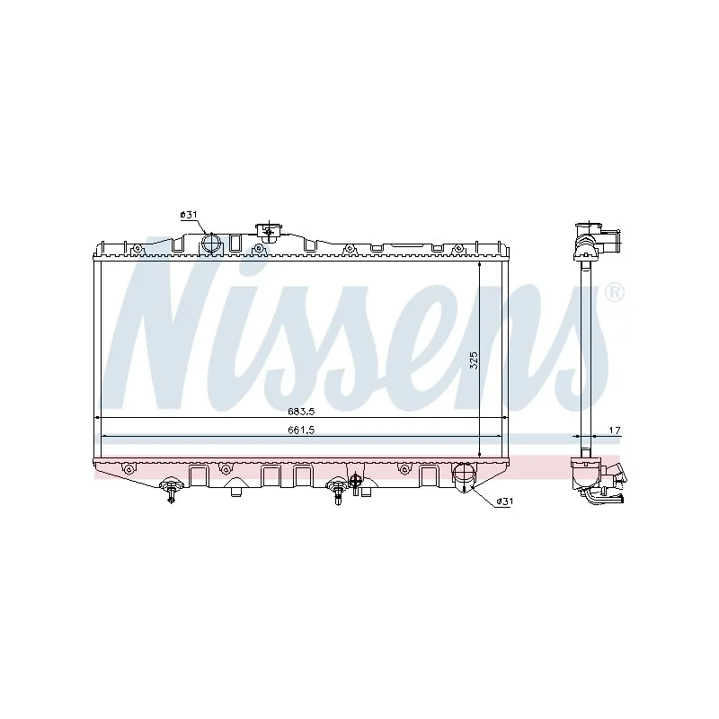 Radiateur, refroidissement du moteur NISSENS 64735