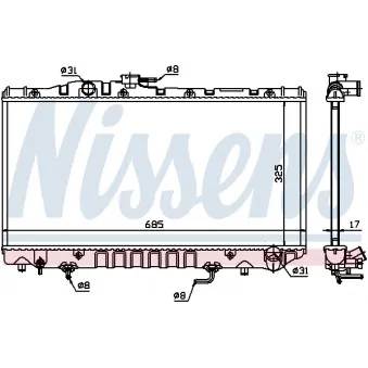 Radiateur, refroidissement du moteur NISSENS 647361