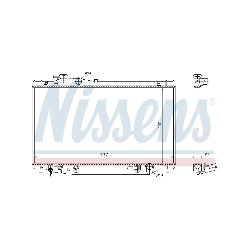 Radiateur, refroidissement du moteur NISSENS 64765