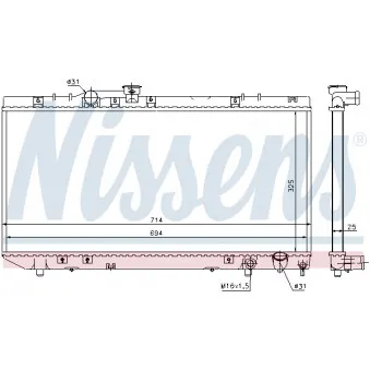 Radiateur, refroidissement du moteur NISSENS 64776