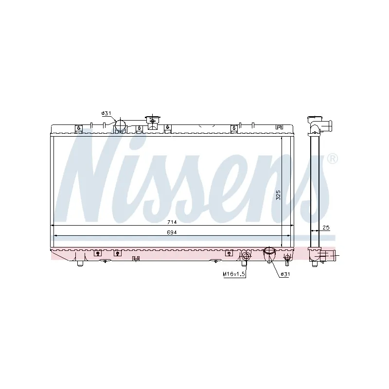 Radiateur, refroidissement du moteur NISSENS 64776
