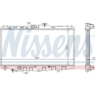 Radiateur, refroidissement du moteur NISSENS 64792