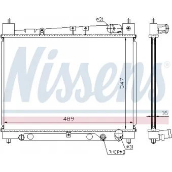 Radiateur, refroidissement du moteur NISSENS 64798A