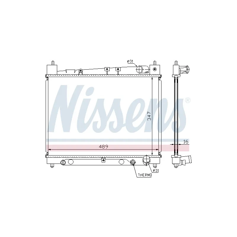Radiateur, refroidissement du moteur NISSENS 64798A