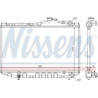 Radiateur, refroidissement du moteur NISSENS 64830