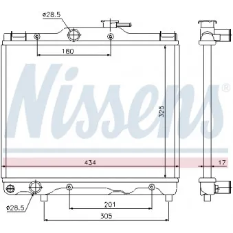 Radiateur, refroidissement du moteur NISSENS 64849