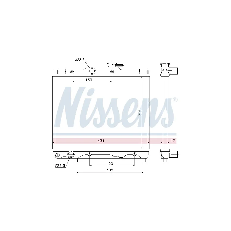 Radiateur, refroidissement du moteur NISSENS 64849