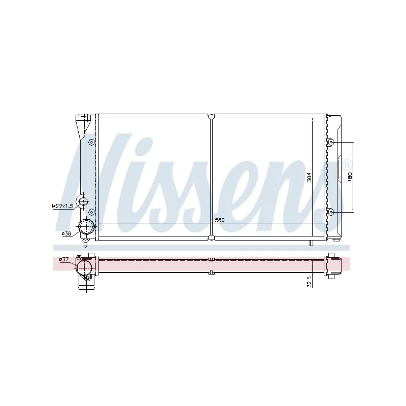 Radiateur, refroidissement du moteur NISSENS 65235