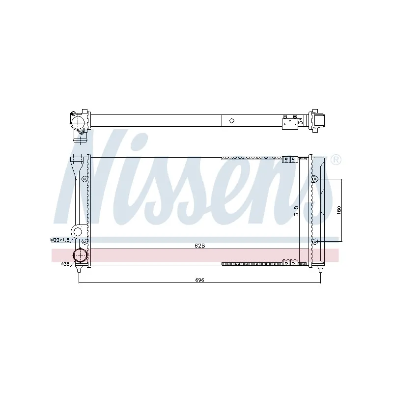 Radiateur, refroidissement du moteur NISSENS 65286