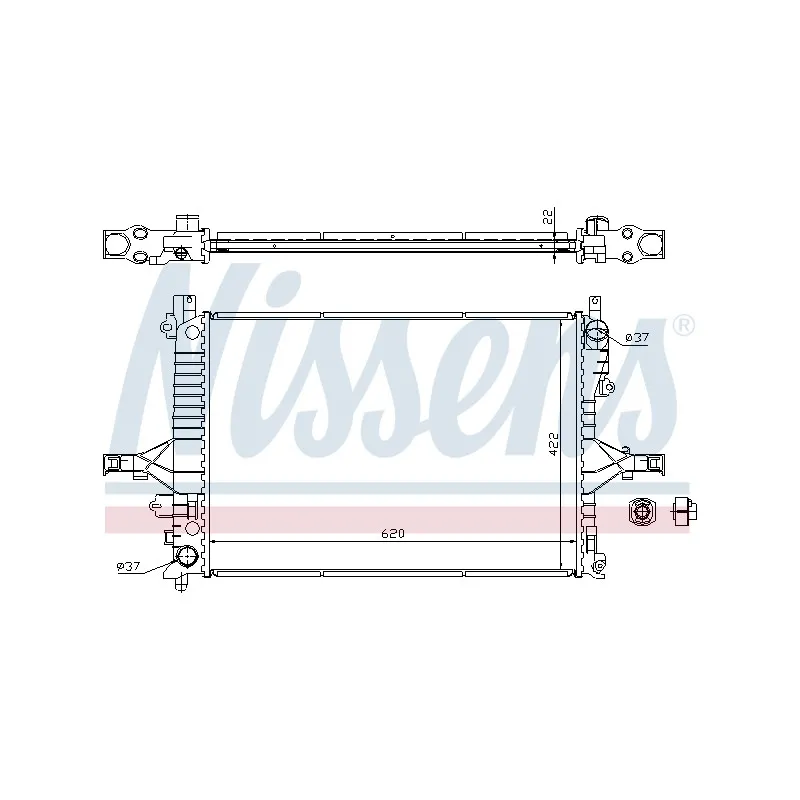 Radiateur, refroidissement du moteur NISSENS 65558A