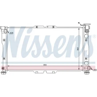 Radiateur, refroidissement du moteur NISSENS 66615