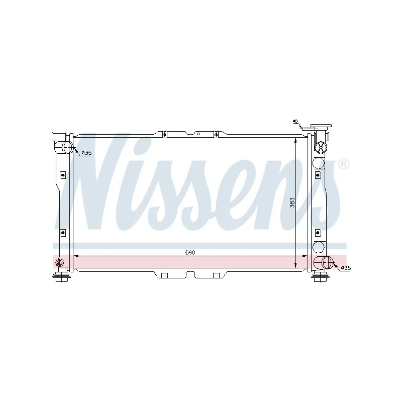 Radiateur, refroidissement du moteur NISSENS 66615