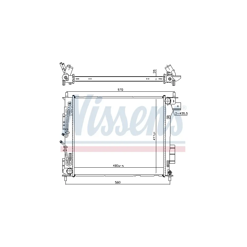 Radiateur, refroidissement du moteur NISSENS 666205