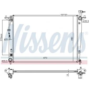 Radiateur, refroidissement du moteur NISSENS 666208