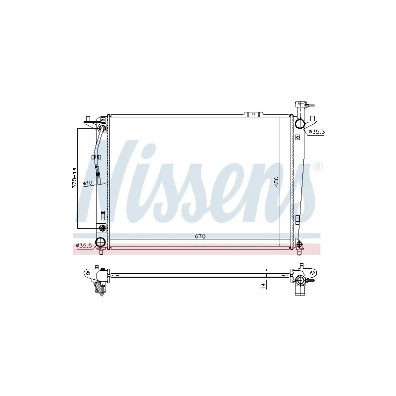 Radiateur, refroidissement du moteur NISSENS 666208