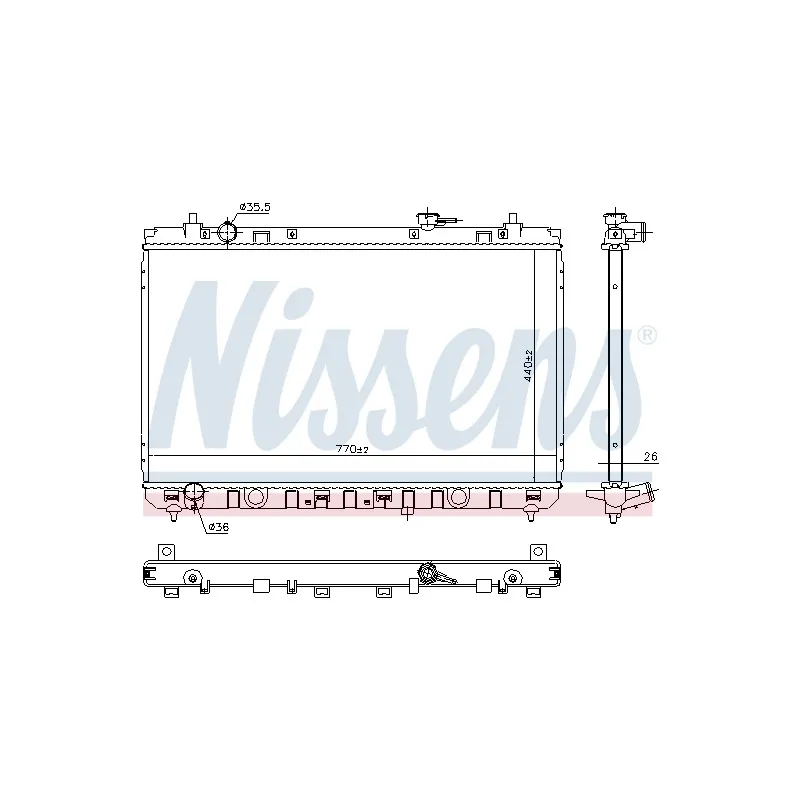 Radiateur, refroidissement du moteur NISSENS 666212