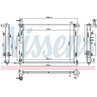 Radiateur, refroidissement du moteur NISSENS 666214