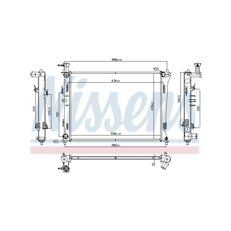 Radiateur, refroidissement du moteur NISSENS 666214